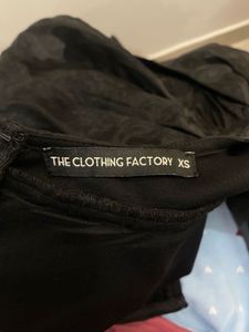 The Clothing Factory Black Sheer Puff Sleeve Dress