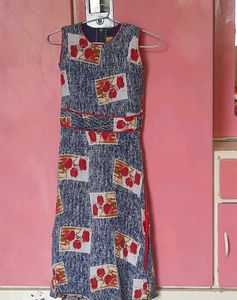 Blue Floral Print Dress