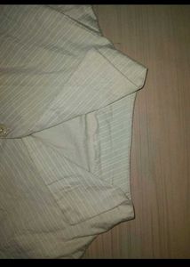 Light Green Striped Button-Down Shirt