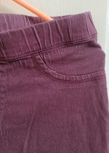 Maroon Colored Comfortable Jeans
