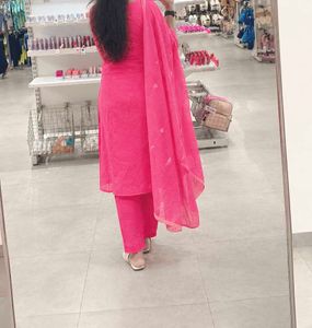 Vibrant Pink Kurta Set with Embellishments