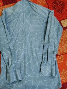 Men's Blue Graphic Print Shirt