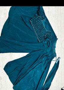 Teal stitched lehenga