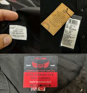 LOCOMOTIVE Men Black Slim Fit Solid Casual Shirt