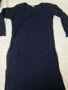 Chikankari dark blue kurta