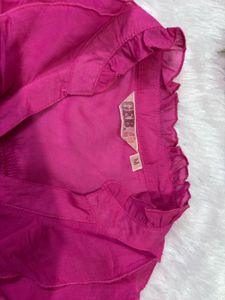 Vibrant Pink Ruffled Blouse