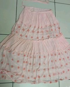 Pink Ruffle Tiered Midi Skirt 🌸