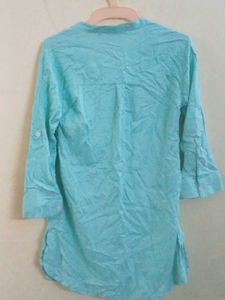 Aqua Blue Cotton Kurta