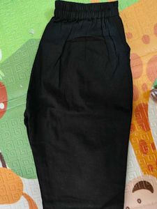 Women's Black Cotton Trouser Pant