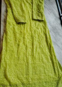 Green Chikankari Kurta Set with Dupatta