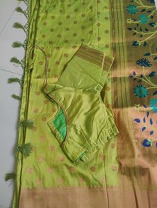 Golden Floral Saree with Blouse