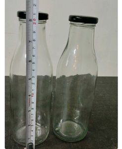 Glass Bottles with Black Caps