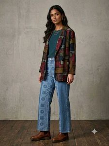 Unique Printed Jacket and Pants Set