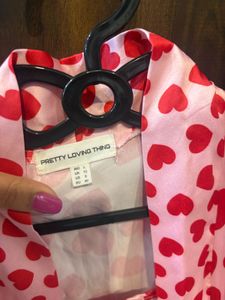 Pink Heart Print Sleepwear Set