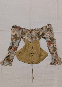 Boho Off-Shoulder Corset Top