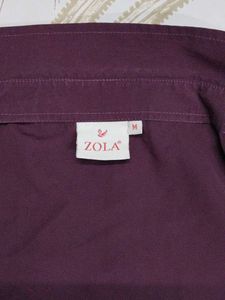 Women's wine Button-Up Shirt