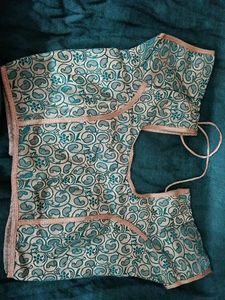 Brand New Jacquard Sea Green Padded Blouse