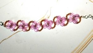 Handmade Beaded Flower Bracelet
