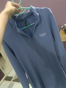 Light Blue Ribbed Zipper Dress xl size