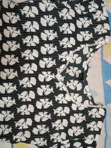 Black & White Floral Kurta