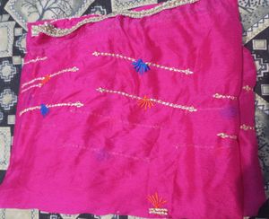 Vibrant Pink Embroidered dupatta