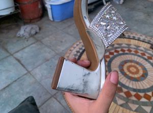 Sparkling Silver Embellished Sandals
