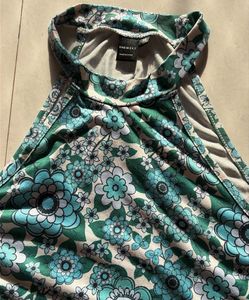 Blue Floral Halter Neck Midi Dress