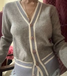 Cozy Grey V-Neck Cardigan