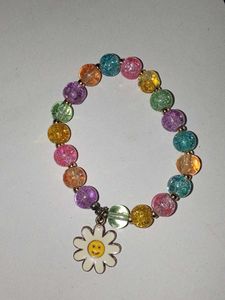 Daisy Charm Beaded Bracelet
