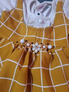 Adorable Yellow Checkered Baby Dress