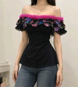 Y2K Floral Puff Sleeve Top