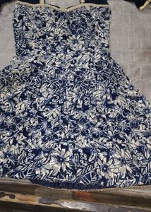 Designer Navy Blue Floral sarara suit