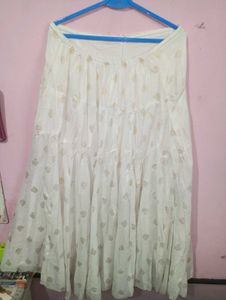 Elegant White Ethnic Skirt