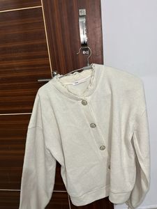 White Buttoned Sweater