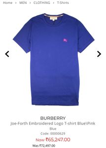 Burberry Mens Blue T-Shirt