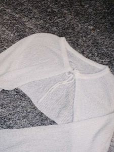 Soft Aesthetic White Knit Bolero Shrug