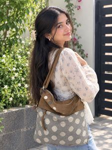 Stylish Polka Dot Hobo Bag