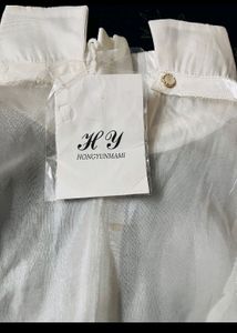 Organza Sheer Stiff Collar Top