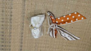 Combo of Chic Polka Dot Scarf hair clip + White fa