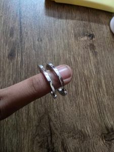 Silver Tone Ring earring Set
