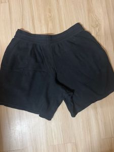 Black Ribbed Athletic Shorts