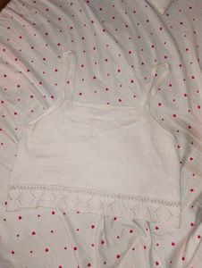 White Cropped Tank Top