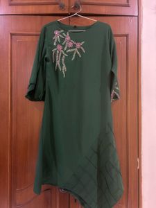 Emerald Green Embellished Dress