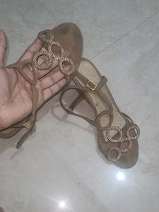 Paris branded Party nude embellished Wedge heels