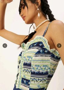 Patchwork Floral Print Corset Top