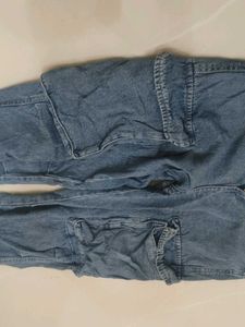 Blue Denim Cargo Pants