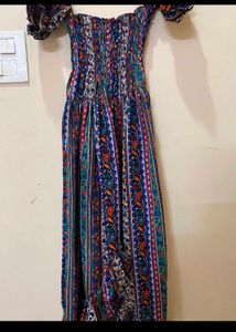 Boho Floral Off-Shoulder Maxi Dress