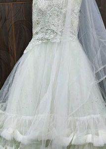 Off-white Flared Party Wear Gown