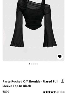 Party ruched Off-Shoulder flared full sleeves Top