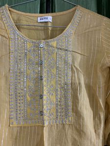 Yellow Kurta with Embroidery